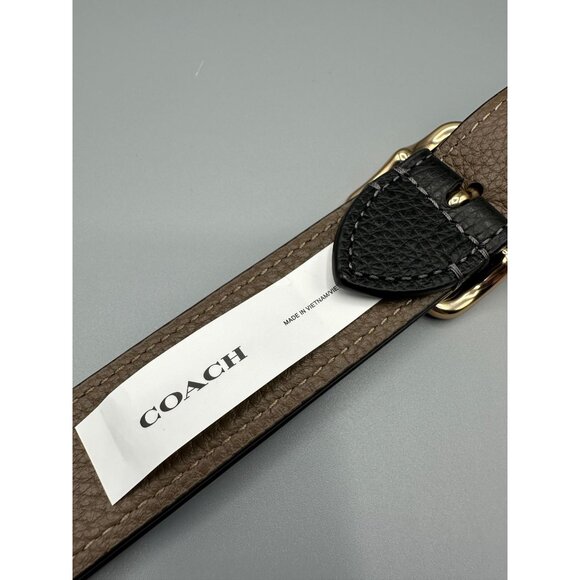 Coach CZ785 Reversible Replacement Strap Black Dark Stone Pebbled Leather NWT - Picture 10 of 13